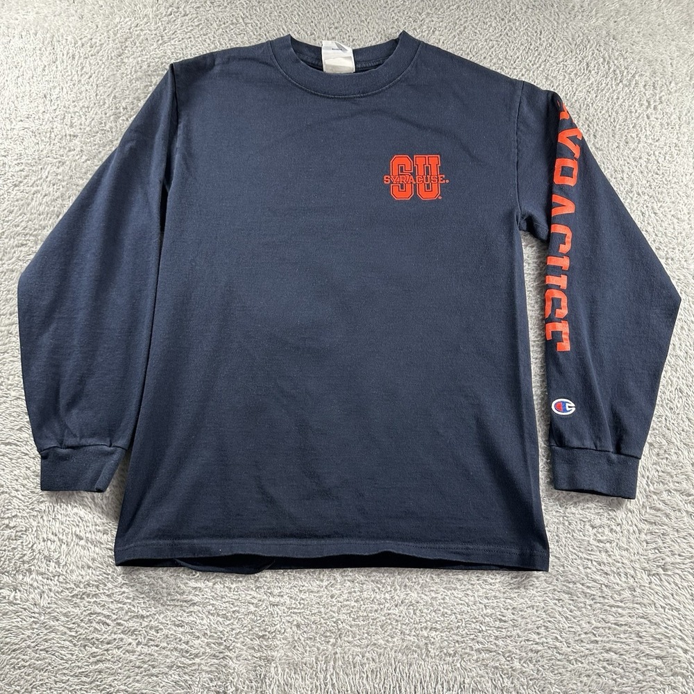 Syracuse University Shirt Mens Small‎ Vintage Champion Long Sleeve Blue Orange
